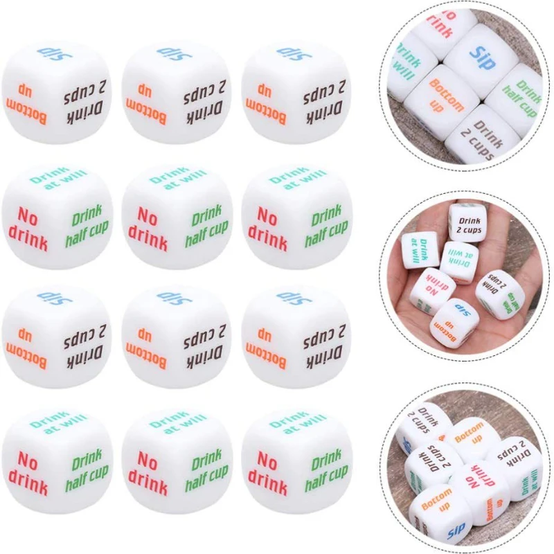 1pc Bar KTV Drinking Games To Add Fun Dice 2cm White Drinking Outdoor Office Company Team Building Dices 6-sided Plastic Dice