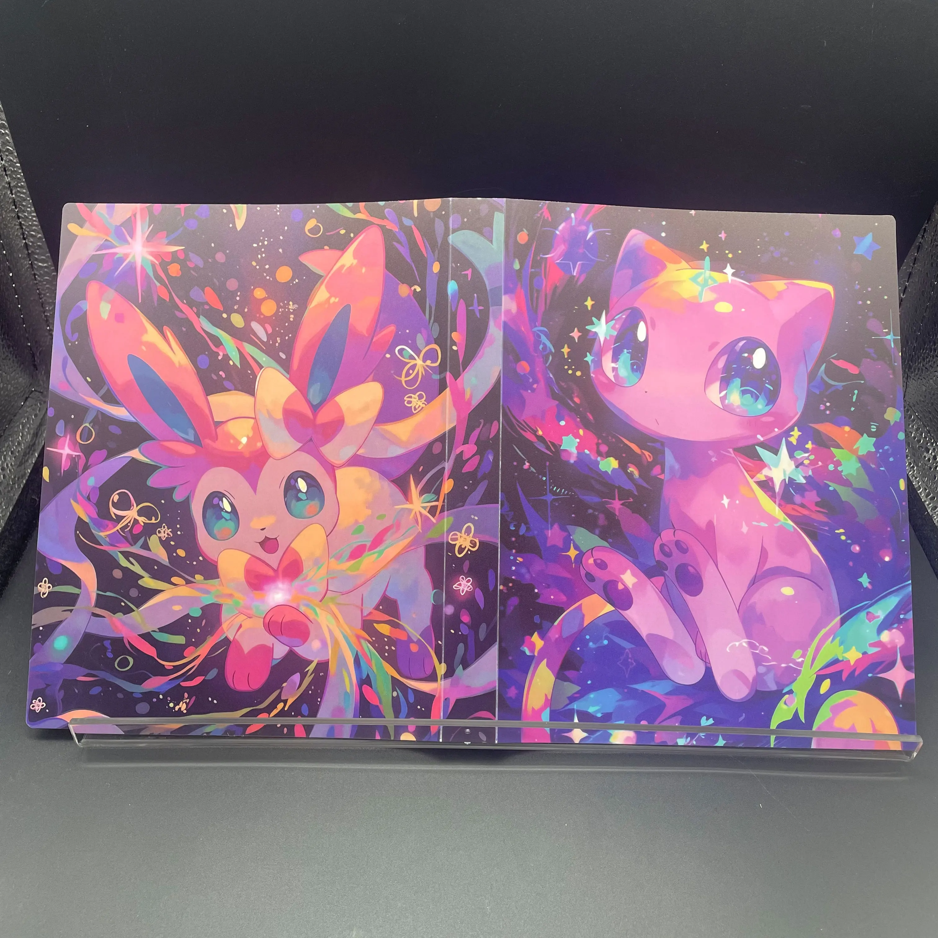 DIY Anime PTCG Mew Eevee Sammelkartenalbum für 240 Karten, mattierte Oberfläche, ein Geschenk für Sammelkartenliebhaber