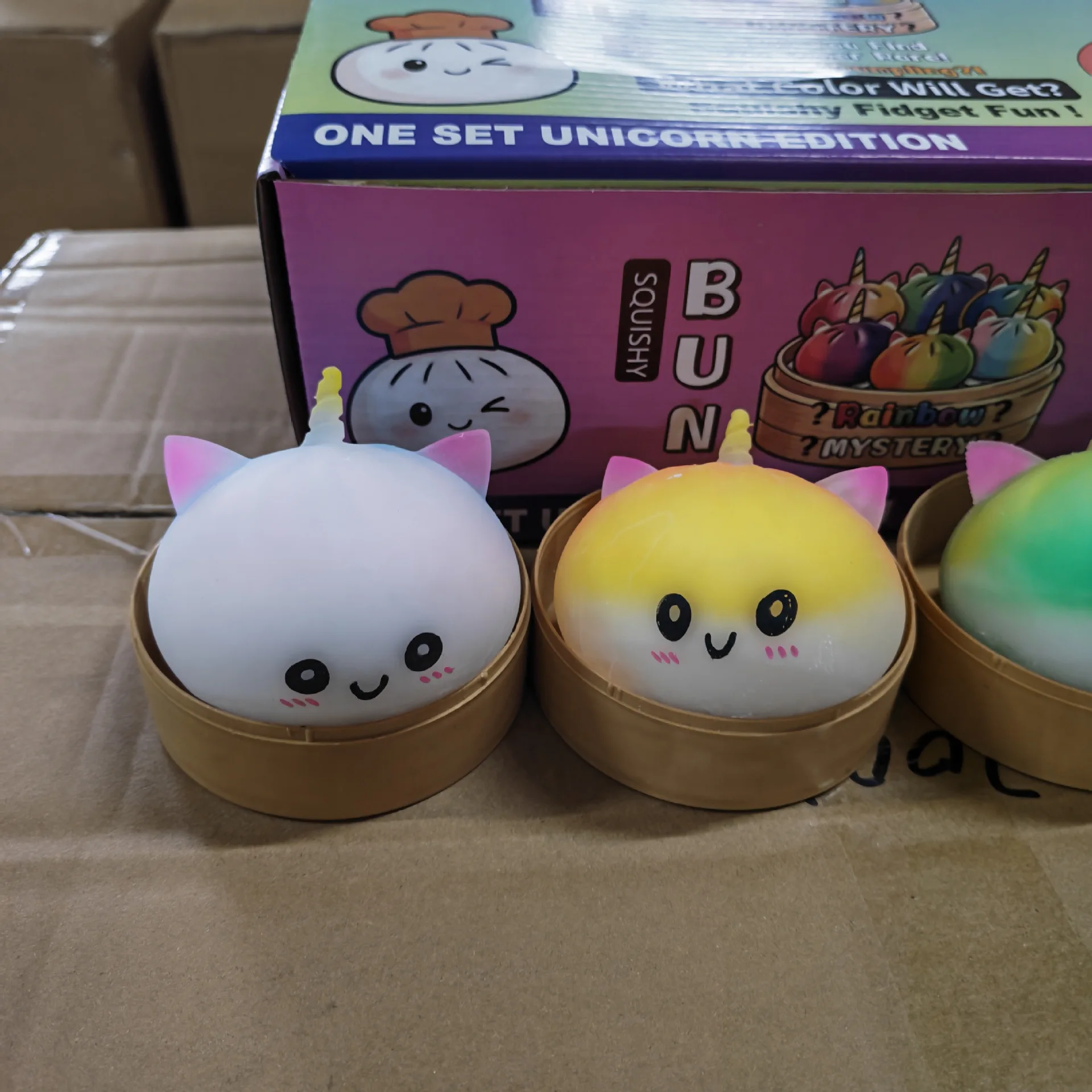New Unicorn Flour Steamed Stuffed Bun Simulation Flash Dumpling Pressure Rebound Soft Pinch Decompression Office Decorat Gift