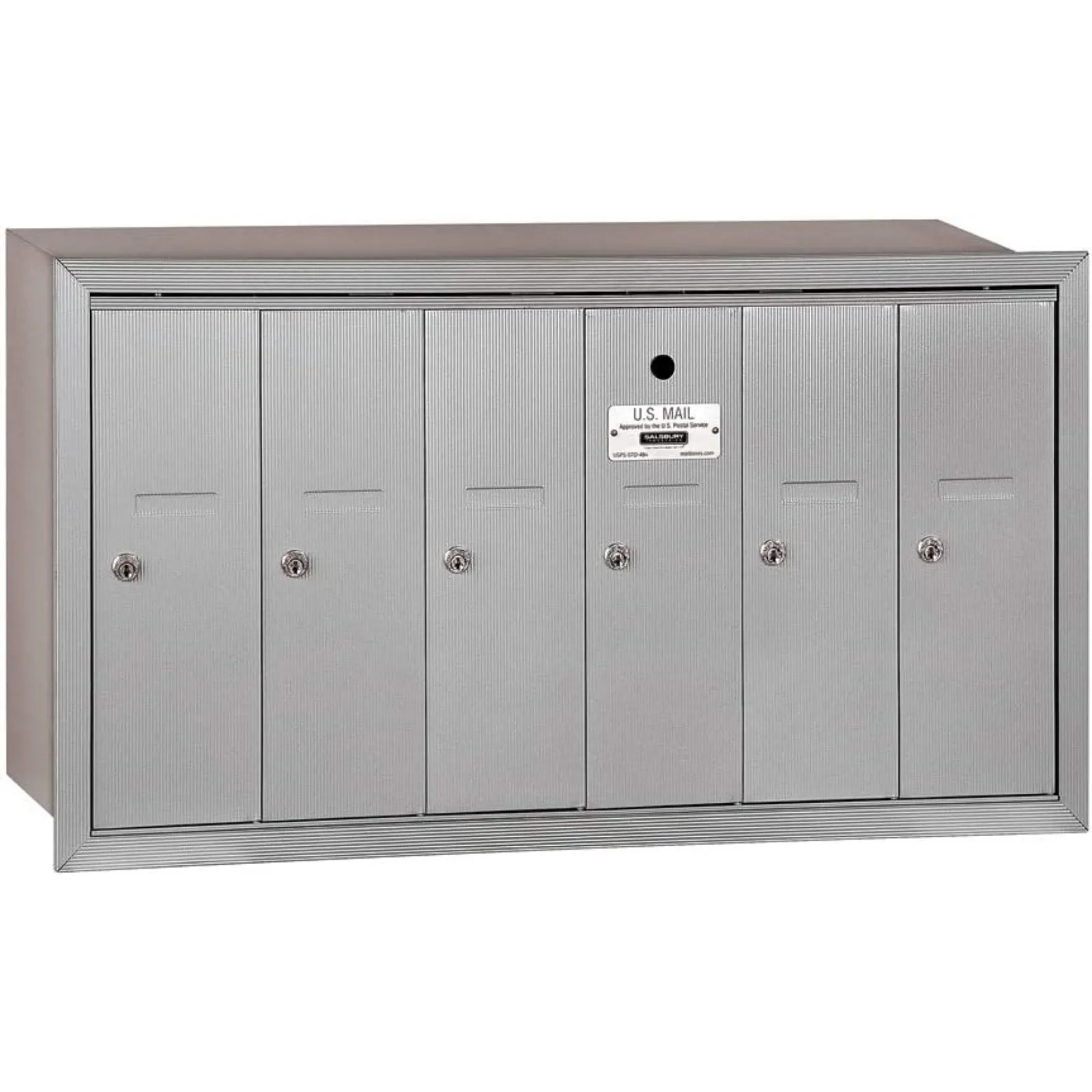 

US 3506ARU Recessed Mounted Vertical Mailbox with 6 Doors and USPS Access, Aluminum