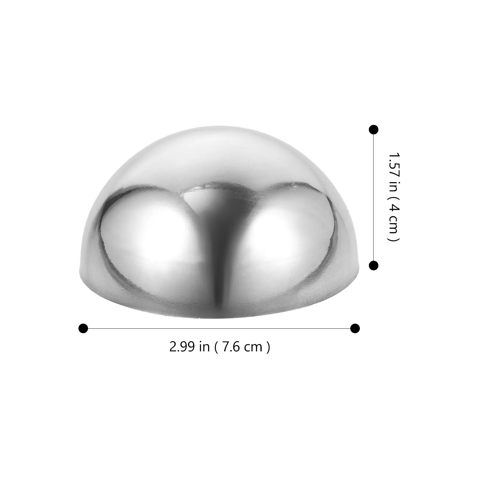 2Pcs Stainless Steel Hemispherical Ball Polished Mirror Decorative Half Ball for Garden Home Handrail Stair Rail Gazing Sphere