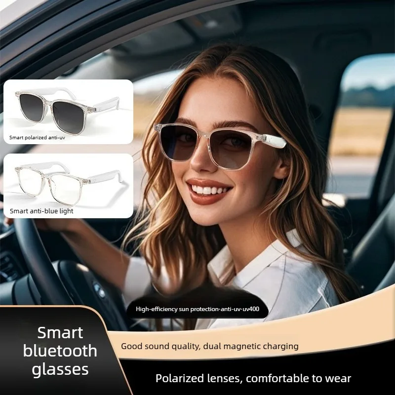 

Smart glasses, Bluetooth glasses, sunglasses, polarized anti blue light, music listening, calling, interchangeable lenses