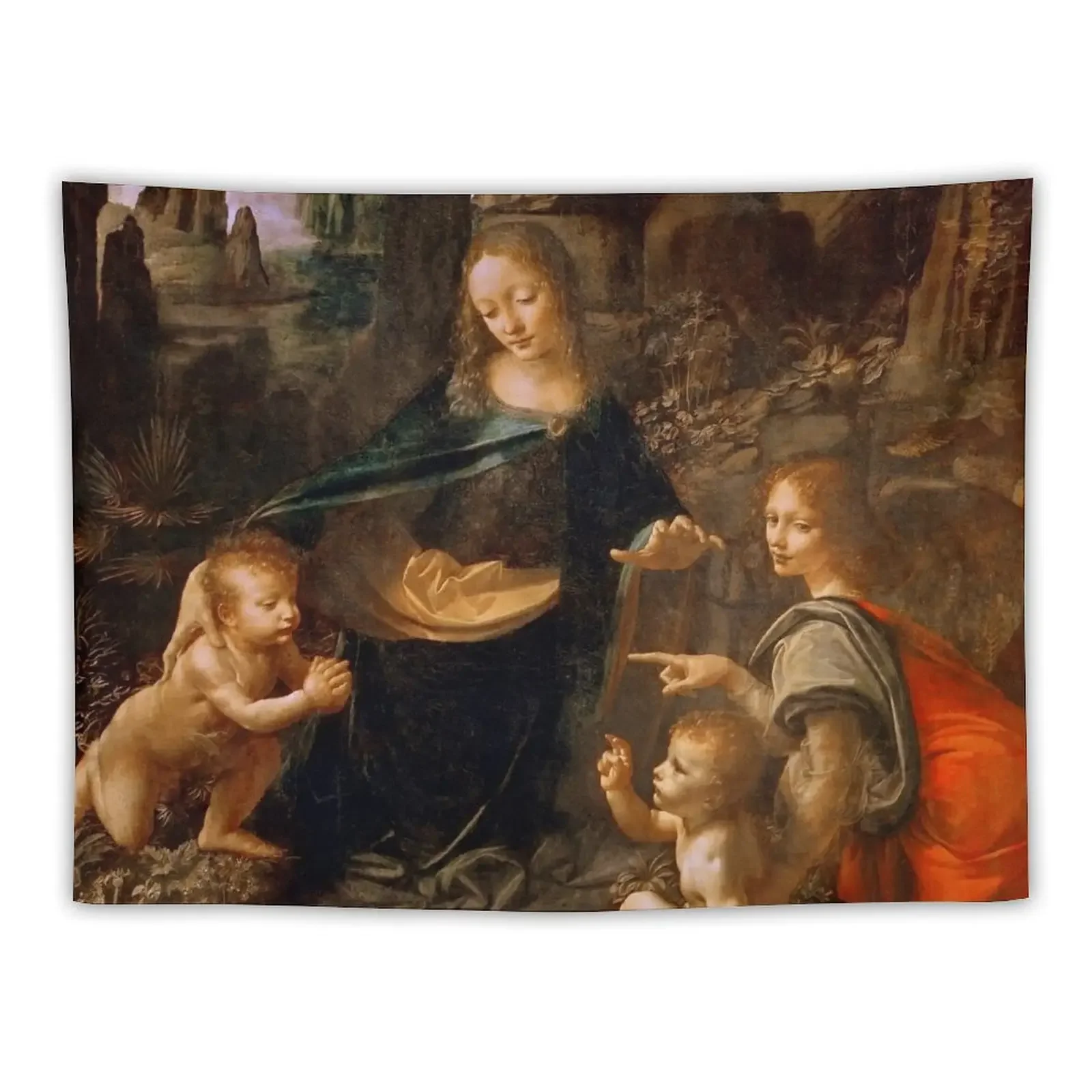 

Leonardo da Vinci The Virgin of the Rocks (Louvre) Tapestry Carpet Wall Cute Room Things Tapestry