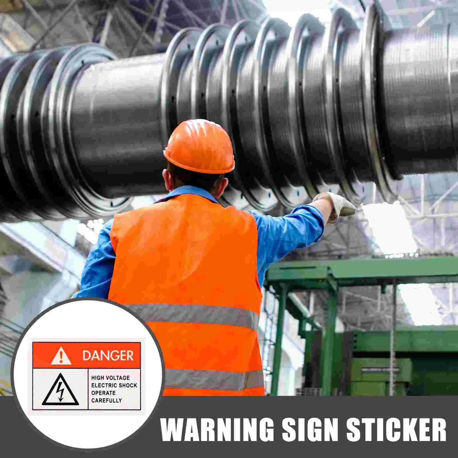 10Pcs DANGER Warning Stickers Adhesive Backside Sign Safe Sticker Clear Large Font Text Decal adhesive warning sign