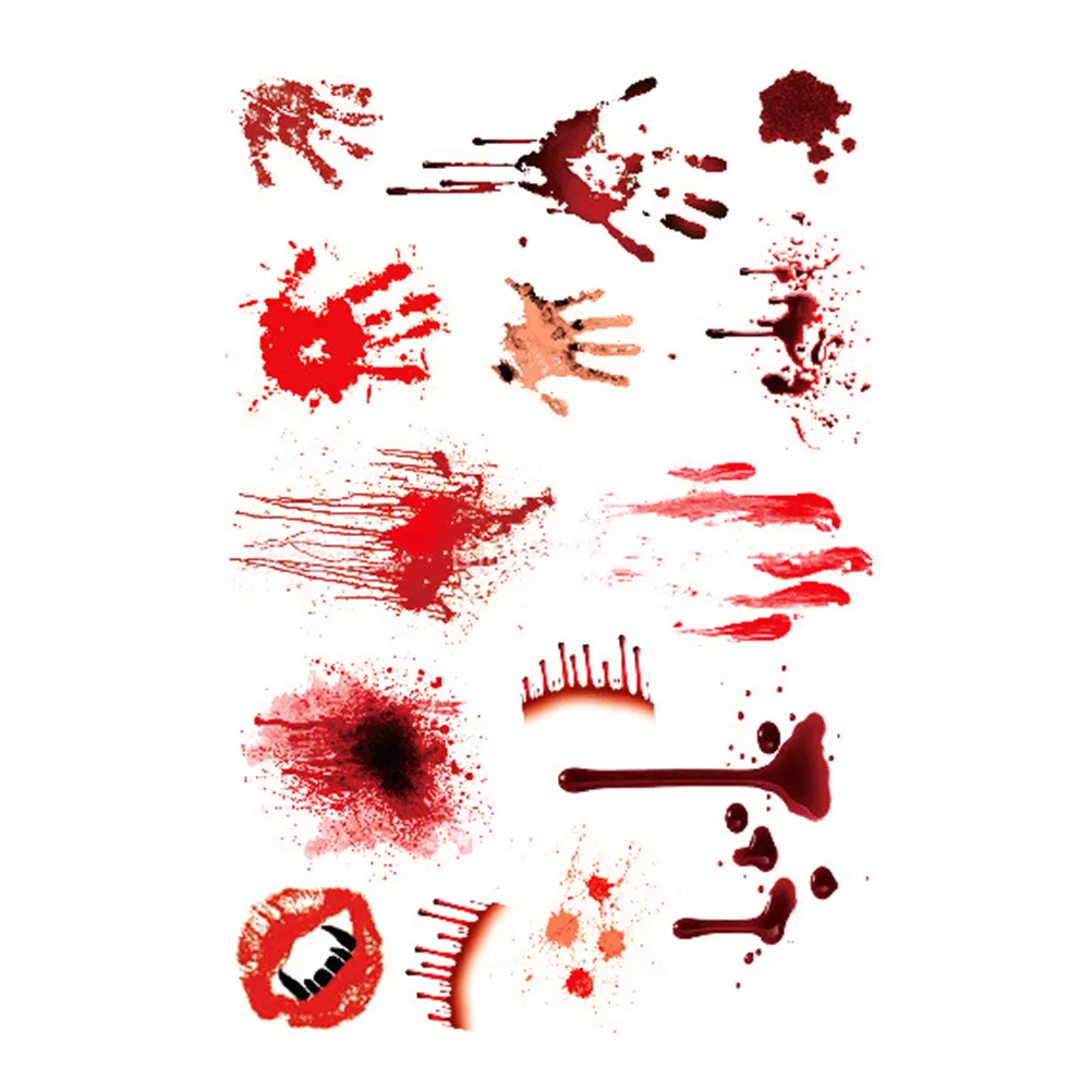 

Временные татуировки на Хэллоуин: кровавые раны, страшные наклейки для декора, украшения для костюма зомби, аксессуары для грима на вечеринку ужасов