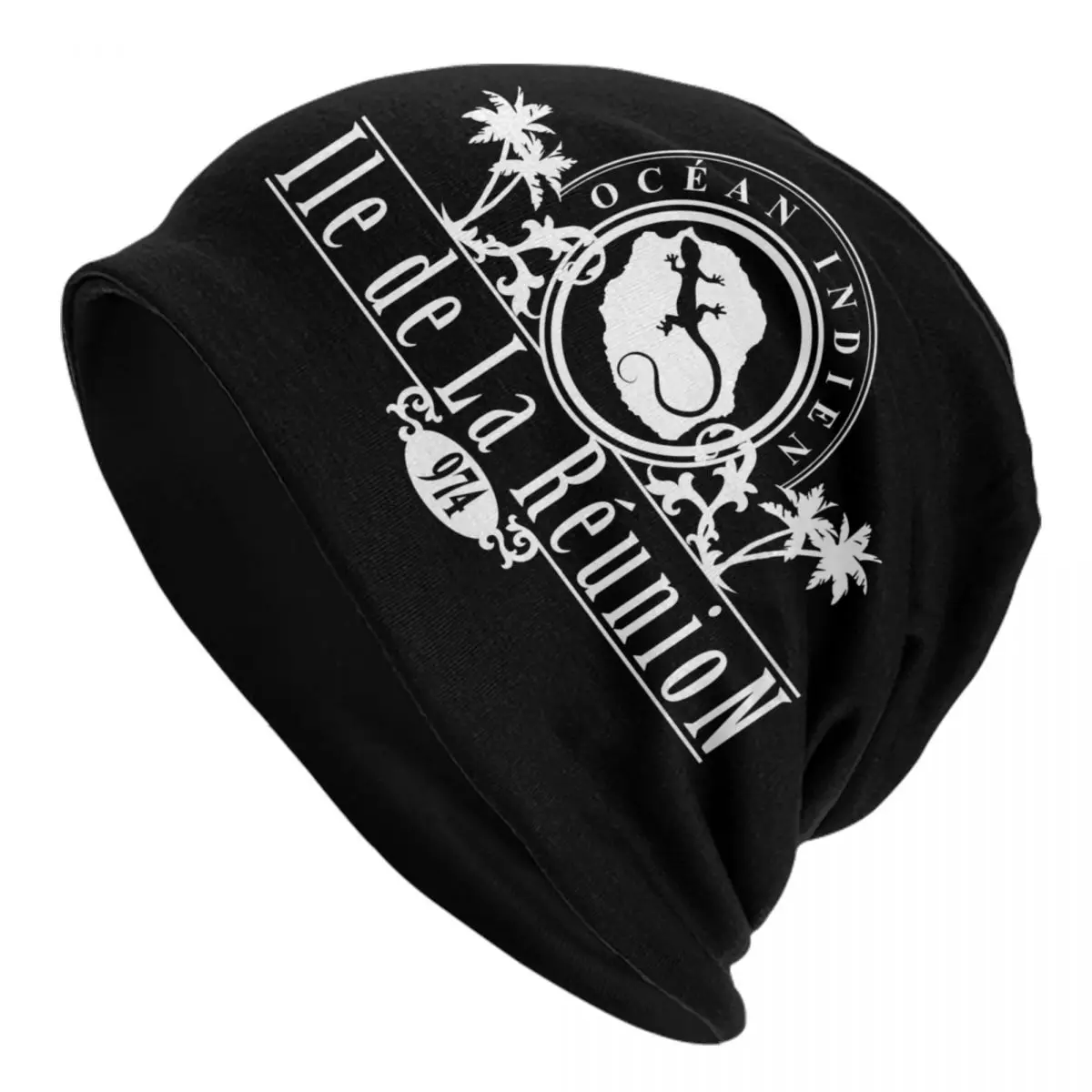 Custom La Reunion Margouillat Island Logo Skullies Beanies Caps Cool Winter Warm Men Women Knit Hat Adult Unisex Bonnet Hats