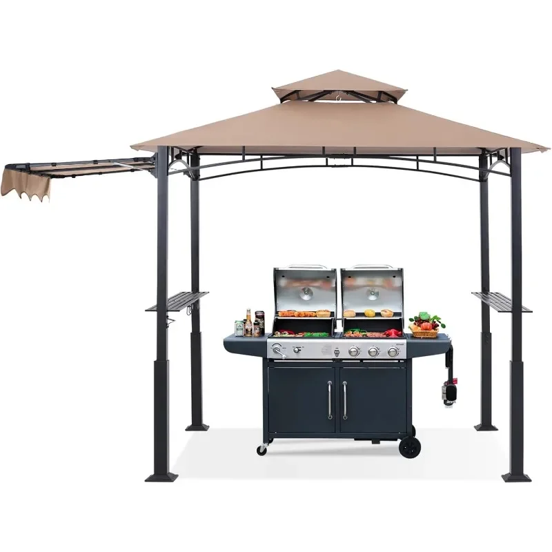 ABCCANOPY BBQ Gazebo with Extra Awning Outdoor BBQ Shed BBQ Gazebo for Backyard, Lawn and Patio pergola