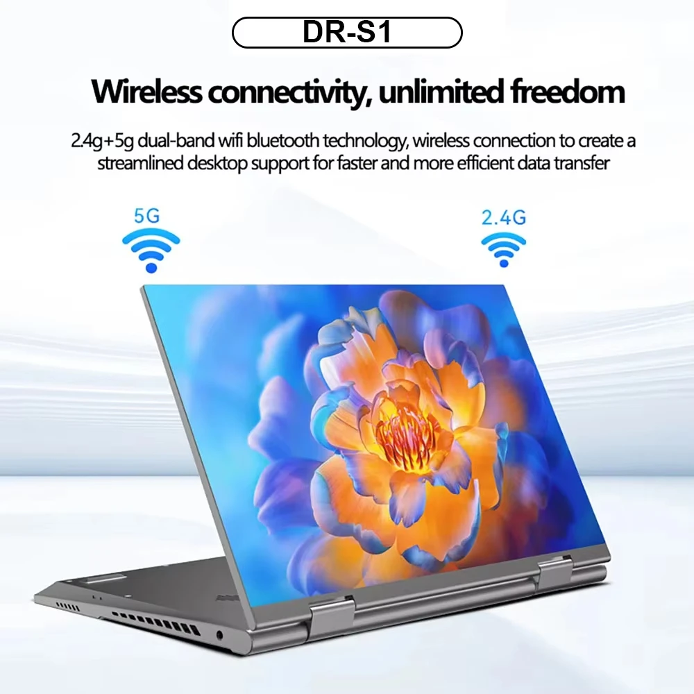 DR-S1 portátil Intel N95 pantallas táctiles de 10,9 pulgadas 360 Flip 4500mah Mini pc 60 Hz 16GB DDR5 2TB M.2 SSD teclado retroiluminado tableta portátil