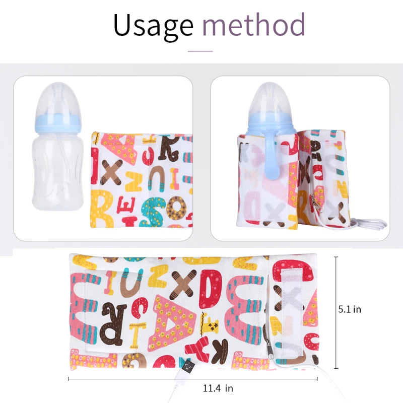 Calentador de botellas con USB, funda calefactora portátil de temperatura constante de 40 ℃, aislamiento térmico de leche, botella de alimentación, bolsa de calentamiento de bebidas