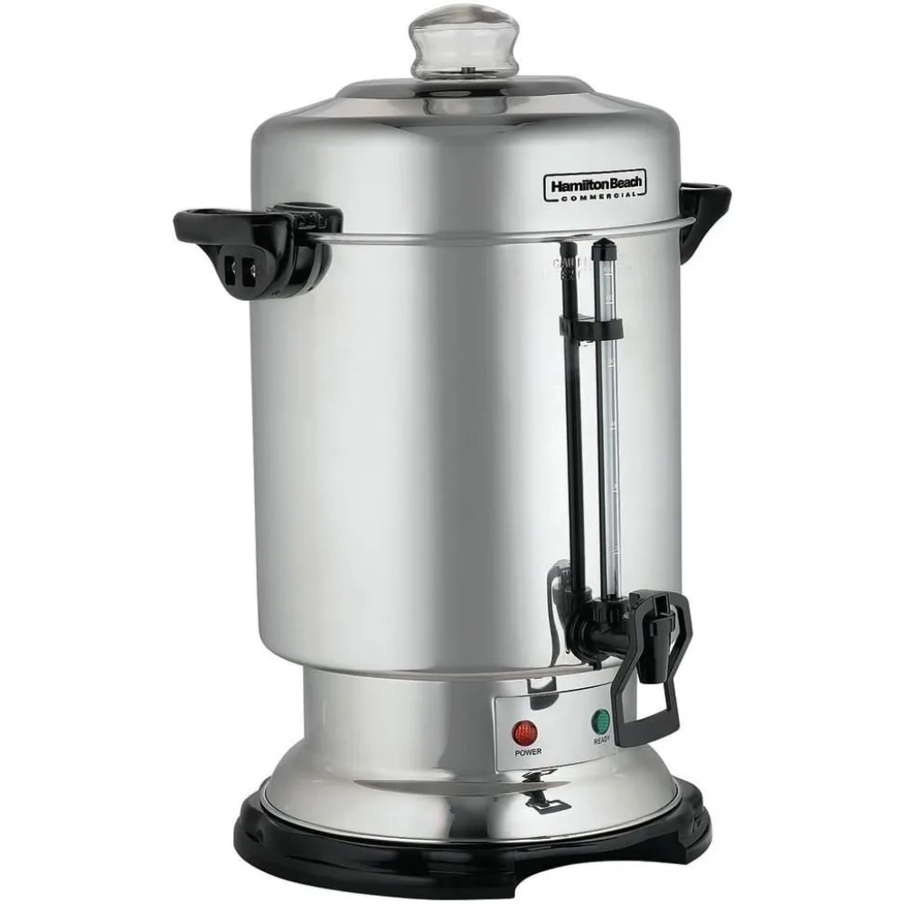 Commercial Coffee Urn & Hot Beverage Dispenser, 60 Cup Capacity, Polished Stainless Steel (D50065)