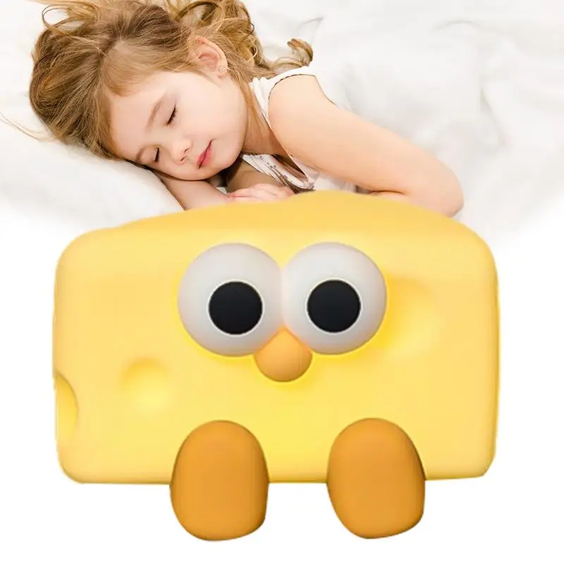 

USB Rechargeable Night Light Cheese Shape Nursery Night Light Touch Lamp Squishy Cute Sleeping Light Timer Night Lamp For Kids