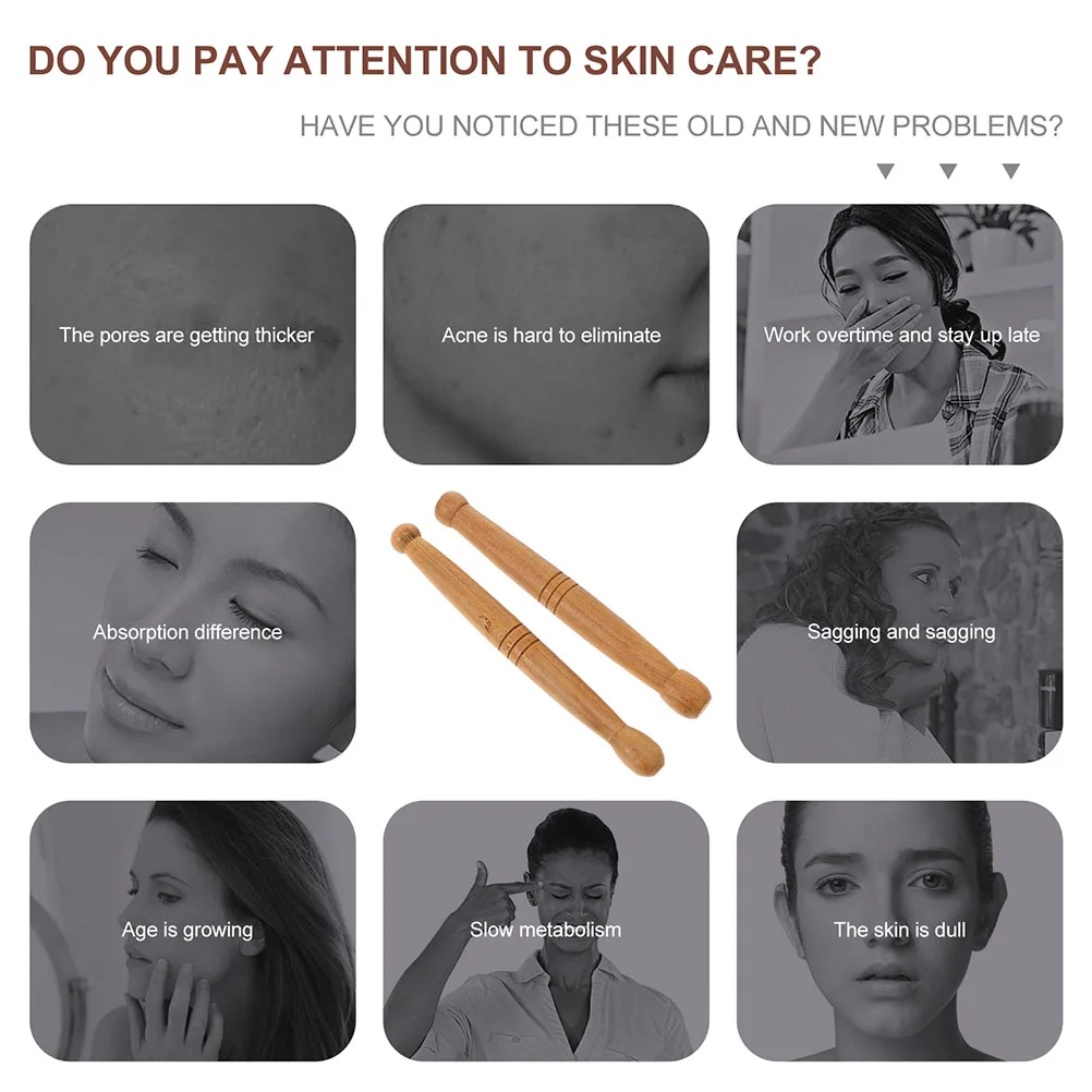 

4Pcs Wood Massage Rods Acupuncture Point Massagers Compact Lightweight Body Relaxation Tool for Neck Shoulder Legs Feet Pain