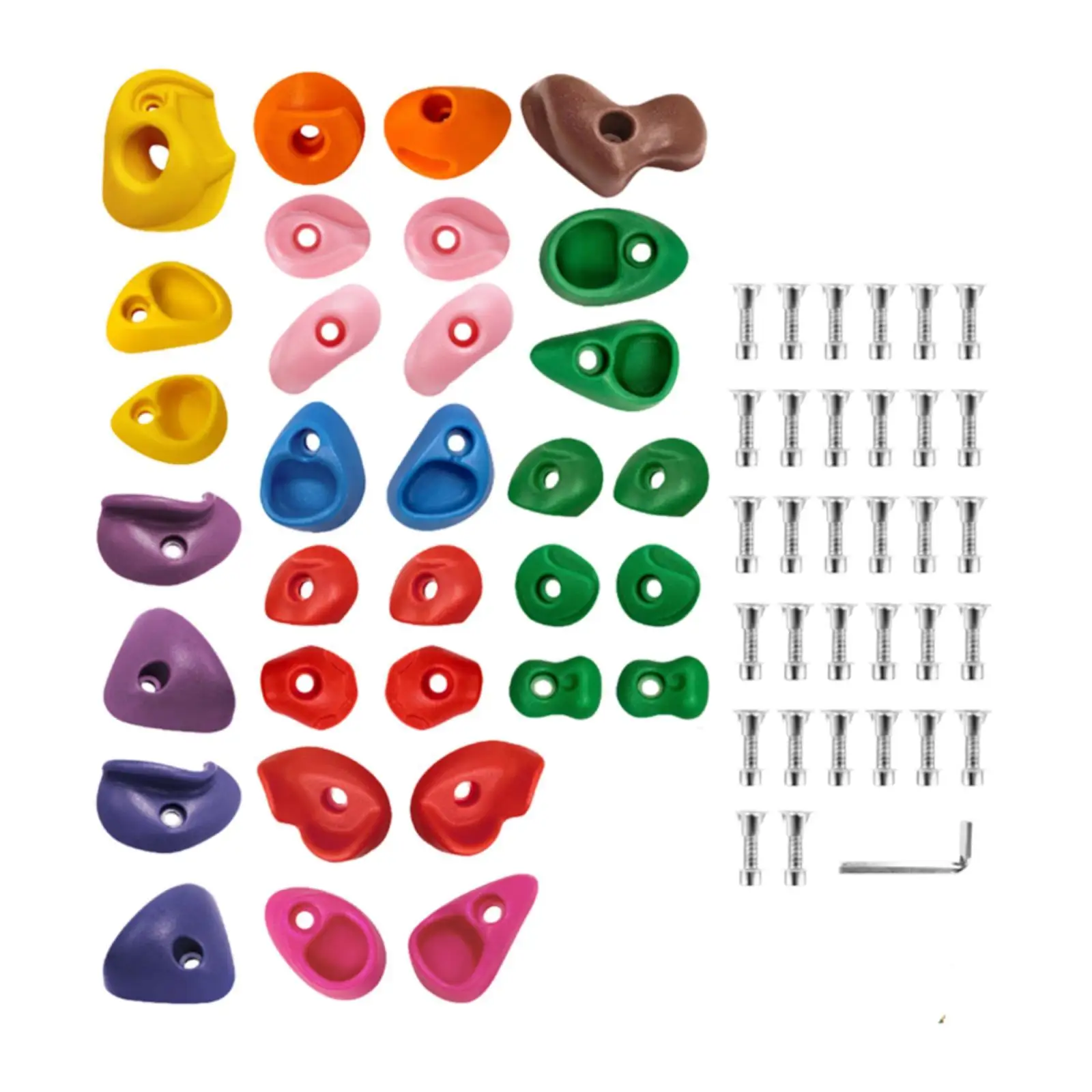 32 Pieces Rock Climbing Holds Rock Wall Holds Multi Size Coloured Climbing Rock Wall Grips for Playground Play Set Tree House