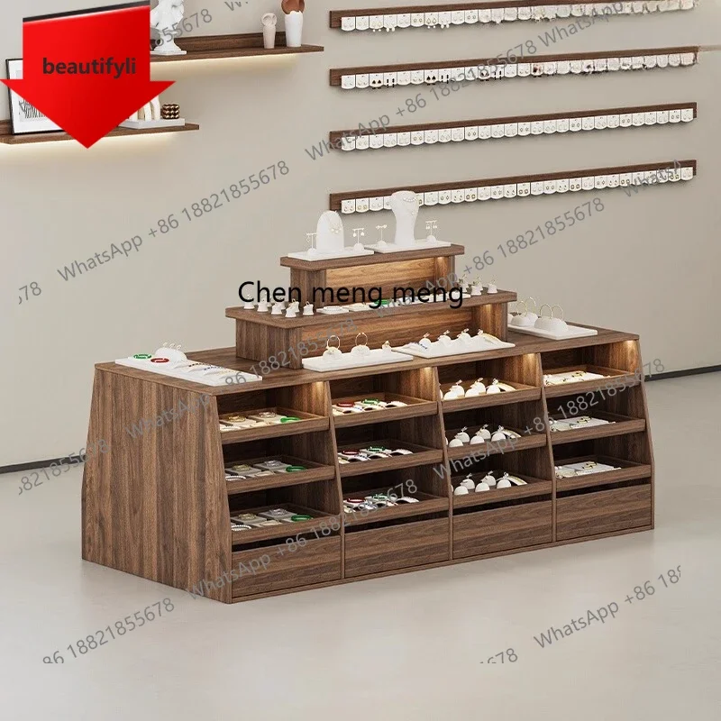 

Q181 Q181 Solid wood double-sided decoration store Nakajima display cabinet Nakajima clothing store booth water table
