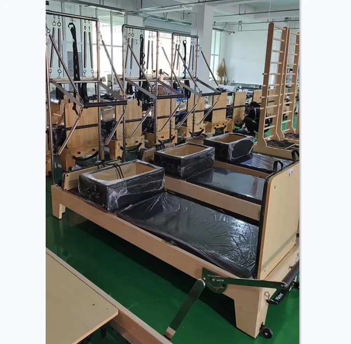 Pilate Yoga Fitness Training Studio Use Reformer with Half Tower Full Set Trapeze OAK Wood Reformer Pilates Reformer