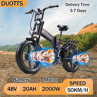 RANDRIDE YX20M Electric Bicycle 2000W Dual Motor 48V20Ah Lithium Battery Electric Bike 20*4.0 inch Tire Mountain Off-road E-Bike