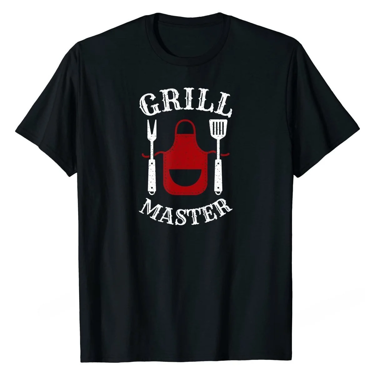 Vintage Grill Master BBQ Apron And Utencils Grilling T-Shirt T-Shirt Tops T Shirt Plain Cotton Men's T Shirt Fashionable