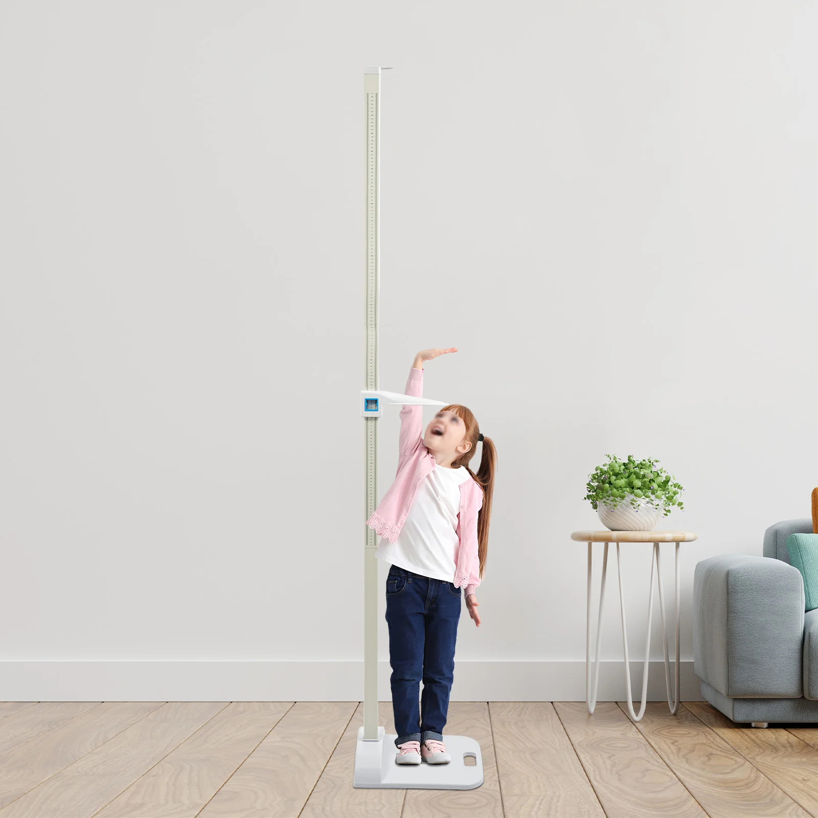 

Floorstanding Precise Height Measurement Tool Detachable, Portable Height Gauge with Scale Sliding Baffle for Adult and Child