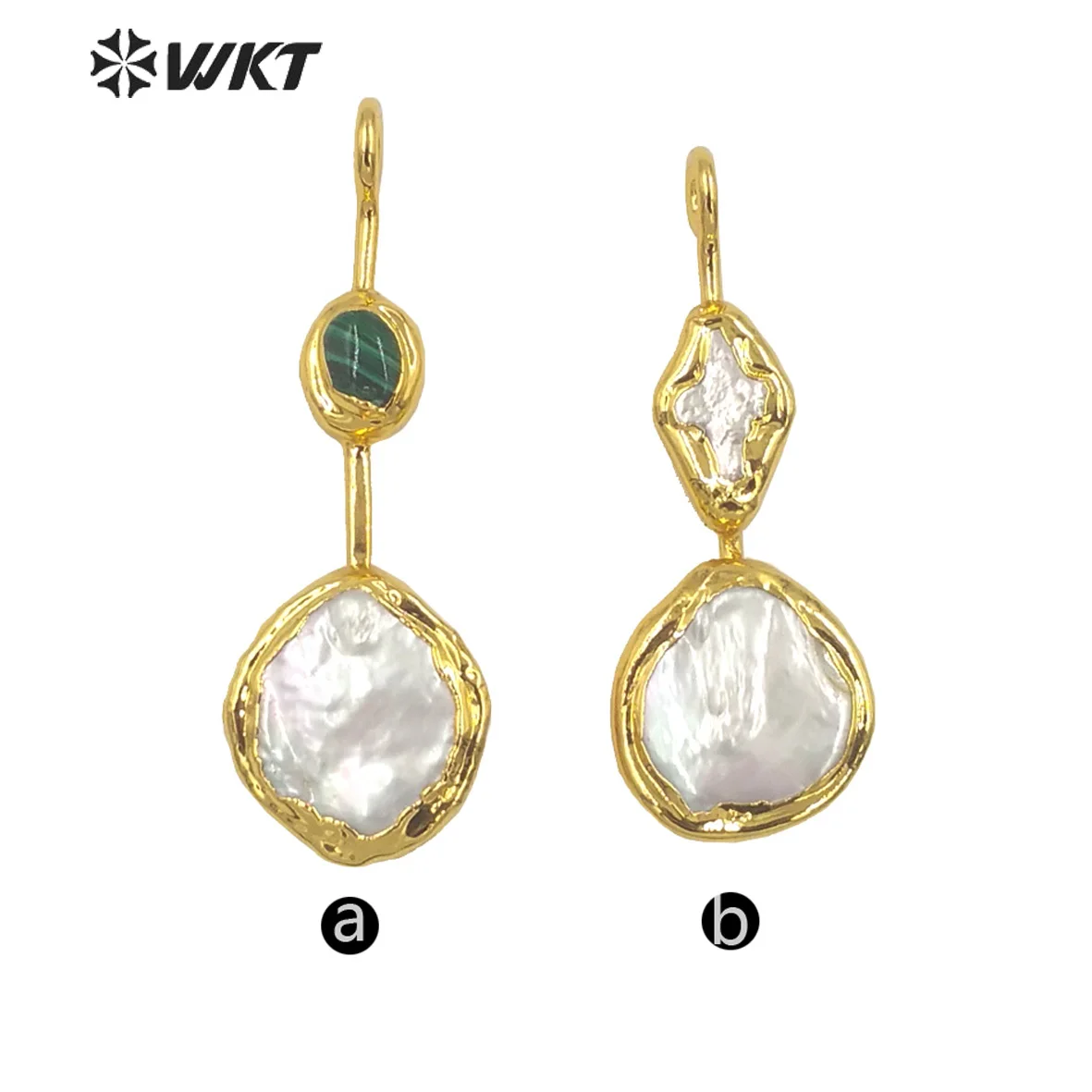 WT-JP355 Amazing Fashion Gold Plated Natural Freshwater Pearl Pendants Gorgeous Hand Crafted Made For Necklace Design