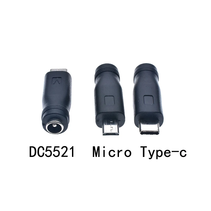 Type-C/micro USB Revolving DC5.5x2.1mm Female Socket, Suitable For Laptop And Mobile Phone Power Adapter Converter