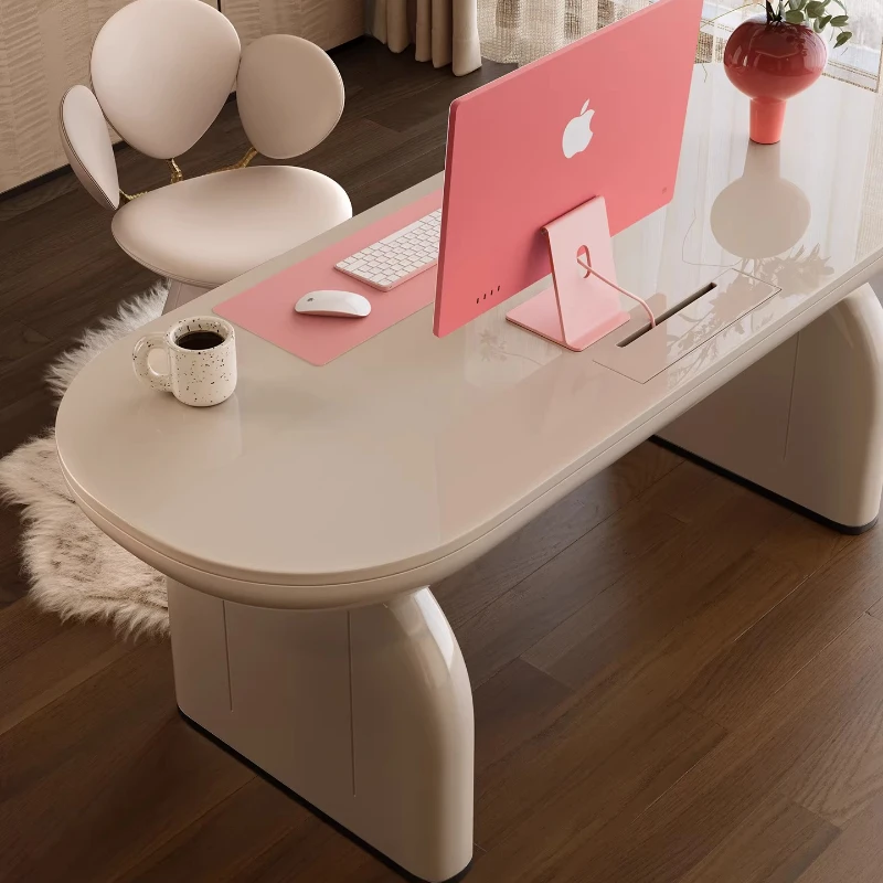 Italian style light luxury high end and creamy style Motion desk computer desk Room desks room offices Height adjustment table
