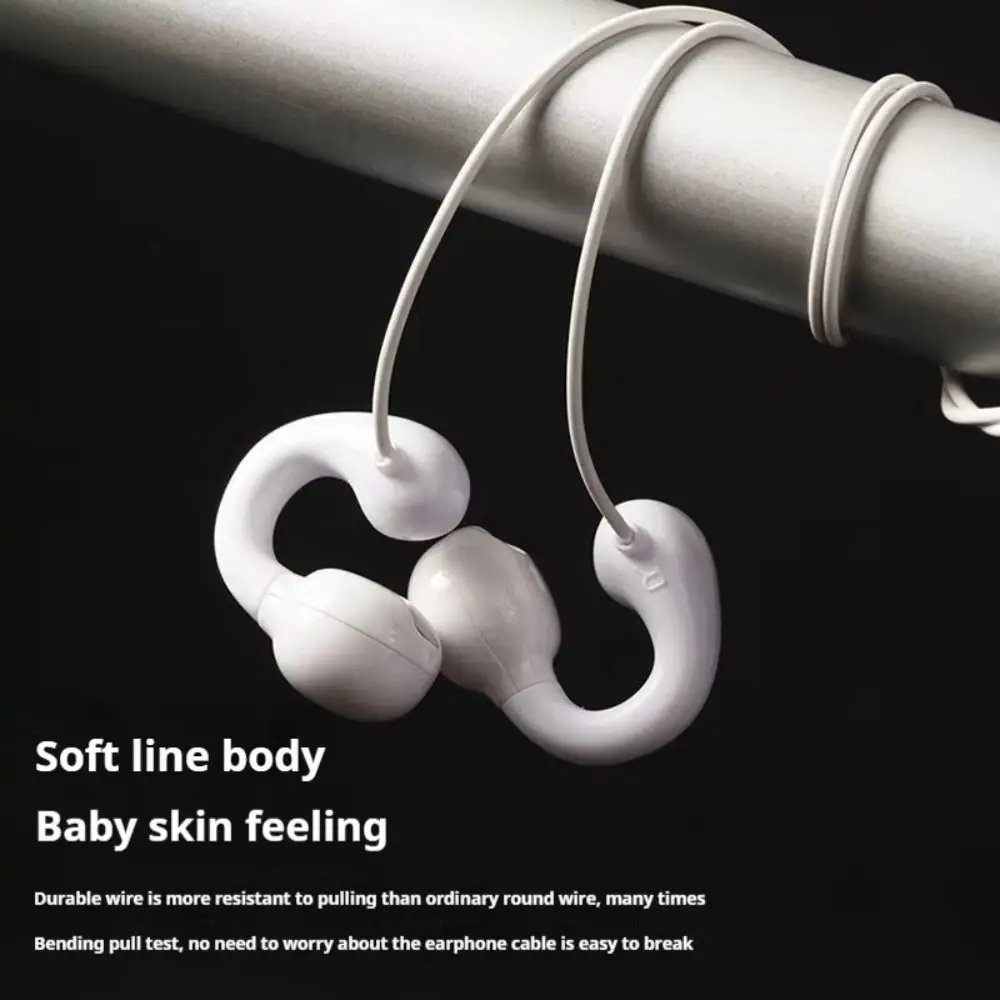 Sports Earbuds Wired Headphones Stereo Sound with Mic Clip-on Earphones Type C&3.5mm Handfree Bone Conduction Earclip