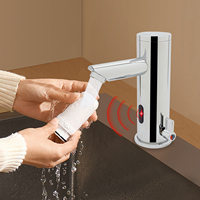 Automatic Infrared Sensor Water Faucet Non-Contact Washbasin Tap, Cold and Hot Water Faucet Dishwasher Bathroom Sink