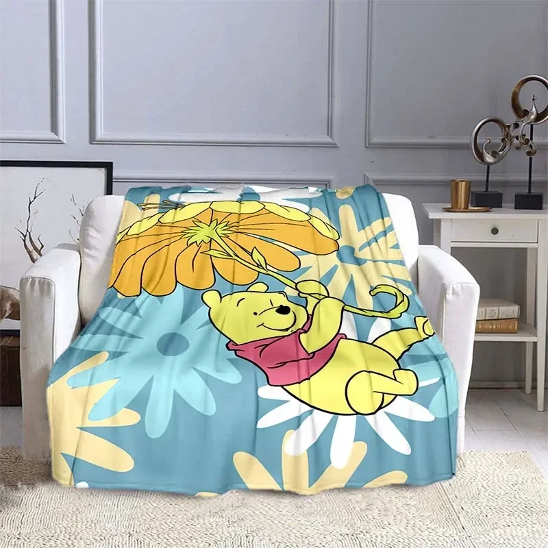 Disney Winnie The Pooh  Printed Blanket Children Adult Blanket Soft and Warm Bedding for Bed Sofa Outdoor Travel Cover Blanket