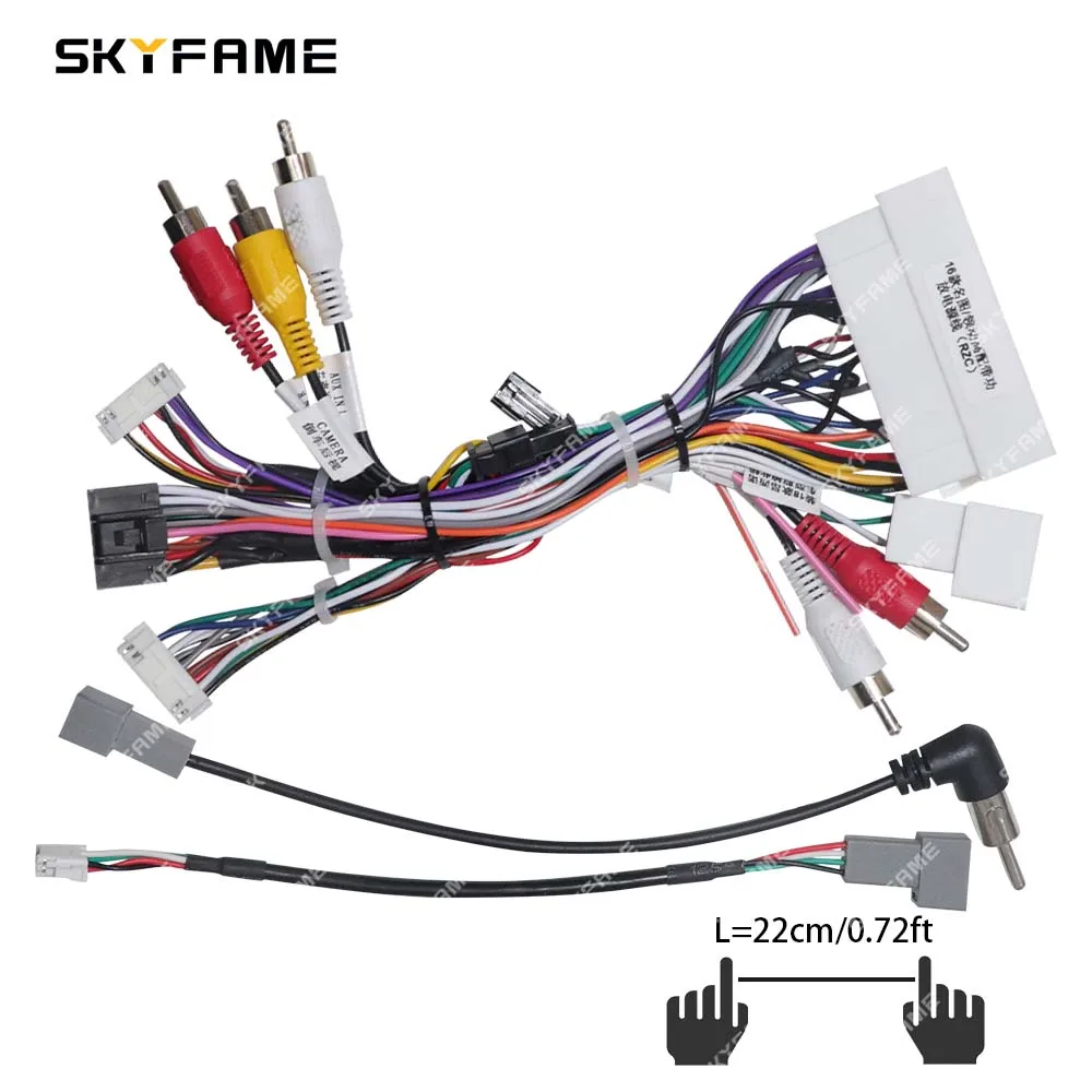 SKYFAME adaptor Harness kabel 16pin mobil dekode kotak Canbus Cabler daya Radio Android untuk Hyundai Elantra Hyundai Mistra