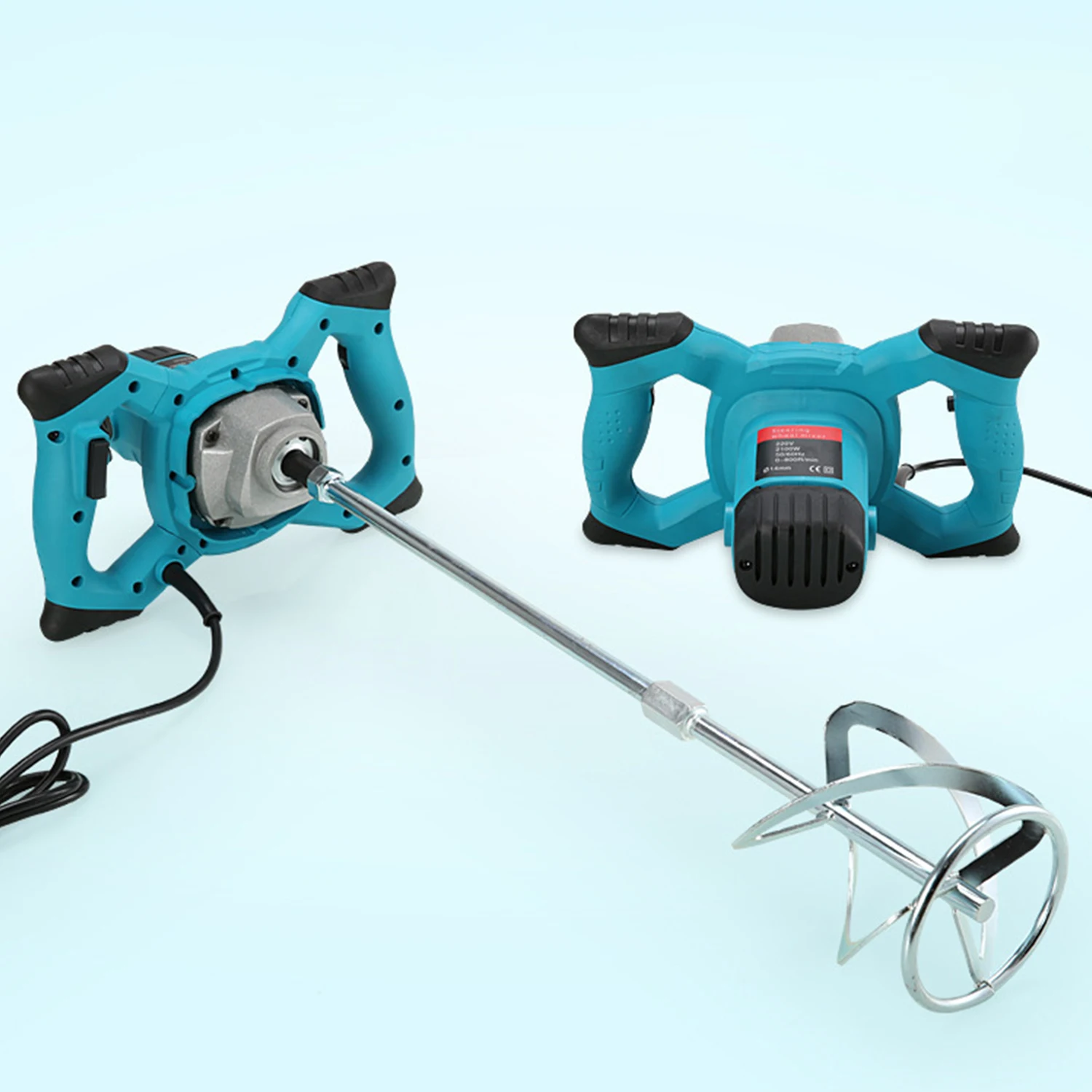 2100W Elektrischer Betonmischer 6-stufig Einstellbar Tragbarer Handmixer für Zement, Mörtel, Putz und Farbe – Detail 3