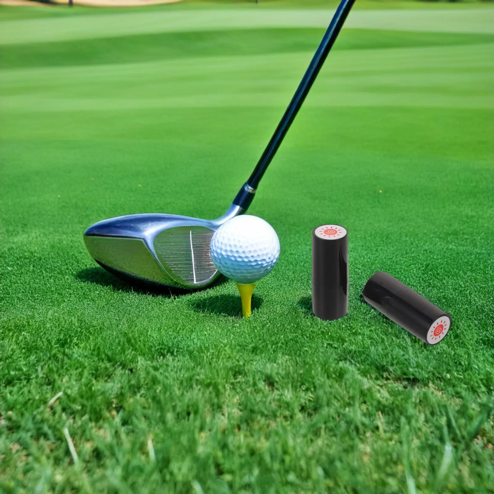 2Pcs Golf Ball Marker Tool Plastic Photosensitive Sun Design Golf Ball Stamps Waterproof Fast Dry Reusable Golfing Accessories