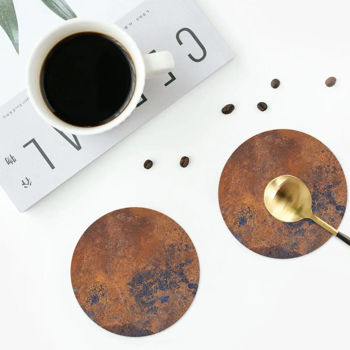 

Rust Coasters Kitchen Placemats Non-slip Insulation Cup Coffee Mats For Decor Home Tableware Pads Set of 4