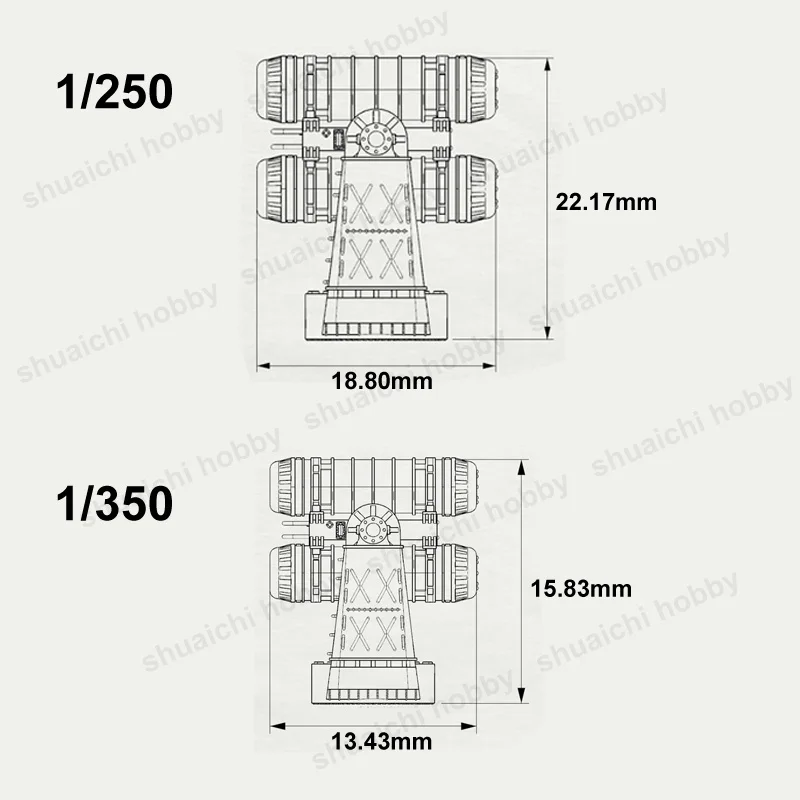 1PCS 1/100 1/144 1/250 Scale Simulation HHQ-61 Naval Anti-aircraft Missile Model Miniature Parts for Collection/Scene Recreation