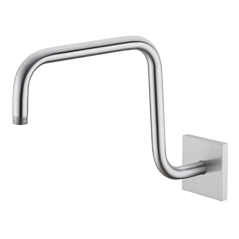 Wall Mounted Shower Arm Extension 33.5 Arched Metal Pipe with Square Cover Plate for Concealed Bathroom Shower D2RD