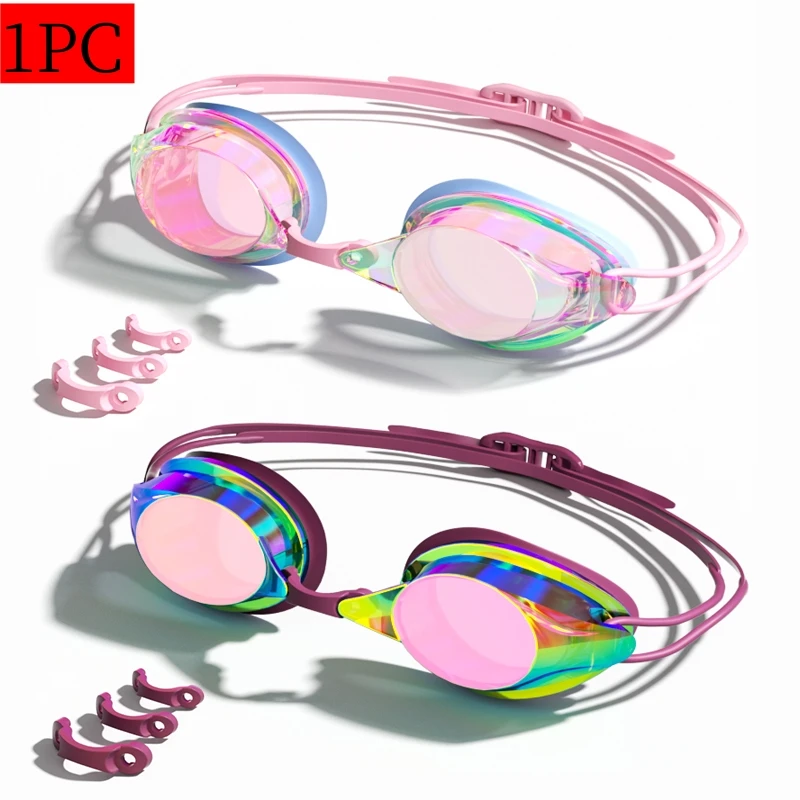 Unisex Professional Swimming Goggles for Adults Anti-fog Waterproof HD View Swim Goggles Colorful and Clear Lens to Choose