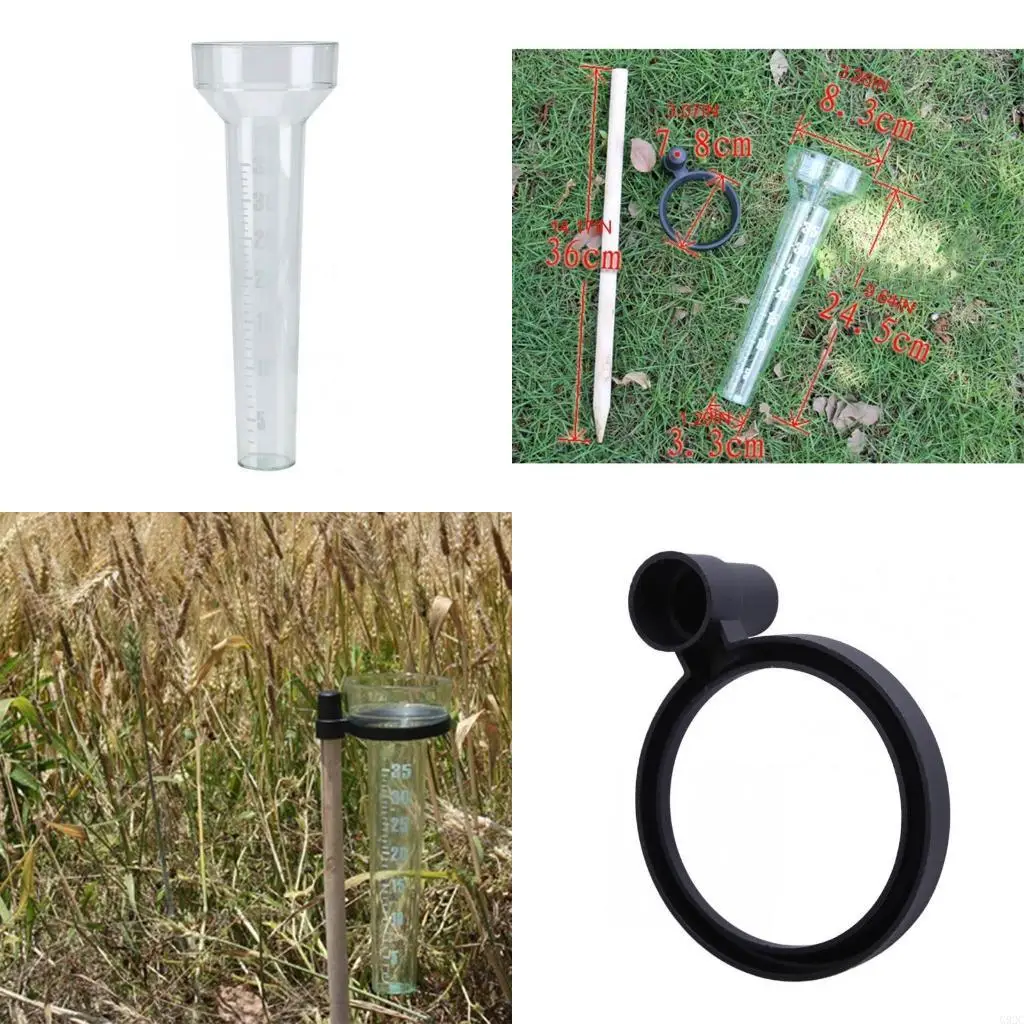 G92C 35mm Capacity Rain Gauge Measure Plastic Tube Udometer Easy to Read for Outdoor Garden Yard 9.5 inches