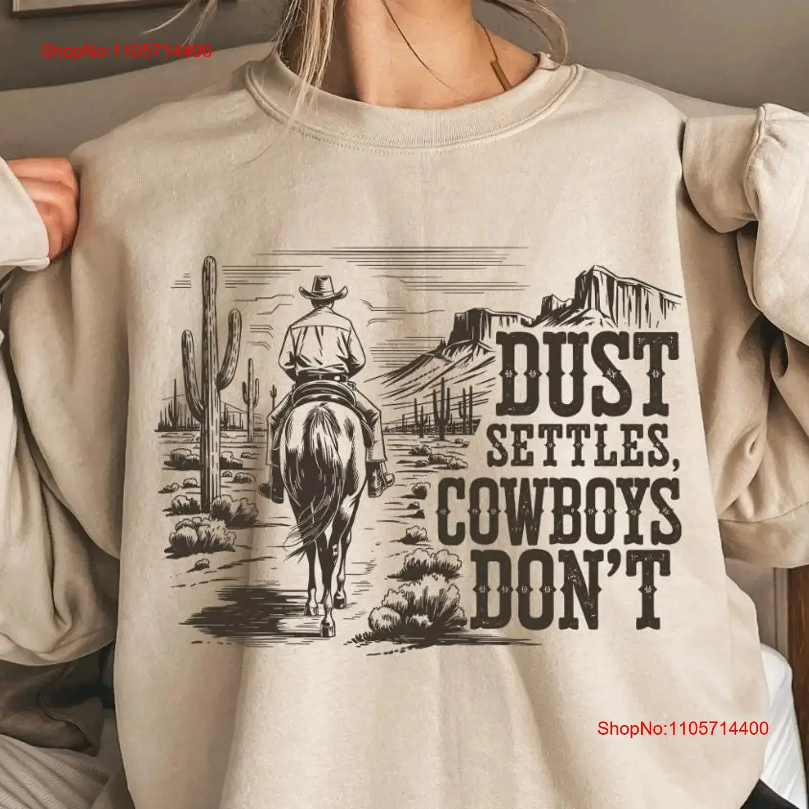 Dust Settles Cowboys Don't SweaT T Shirt Western 90s Cowboy Wildwest Outfit s vintage Washed Soft Stretched graphic Breathable