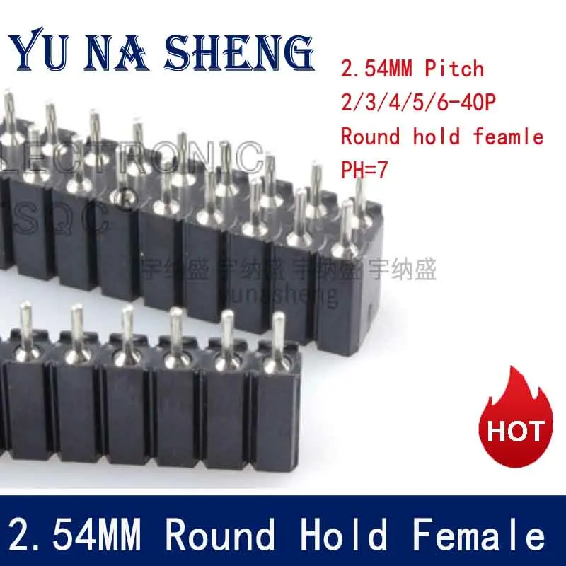 2.54mm Hole Female Header PH7 Extra Plastic Height 1* 2/3/4/5/6/8/9/ 2X40P Round Dual Single Row PCB Crystal Transistor Socket