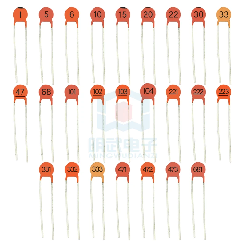 25Values X10pcs=250pcs Porcelain Small Capacitor Package Porcelain Capacitor Common Specifications