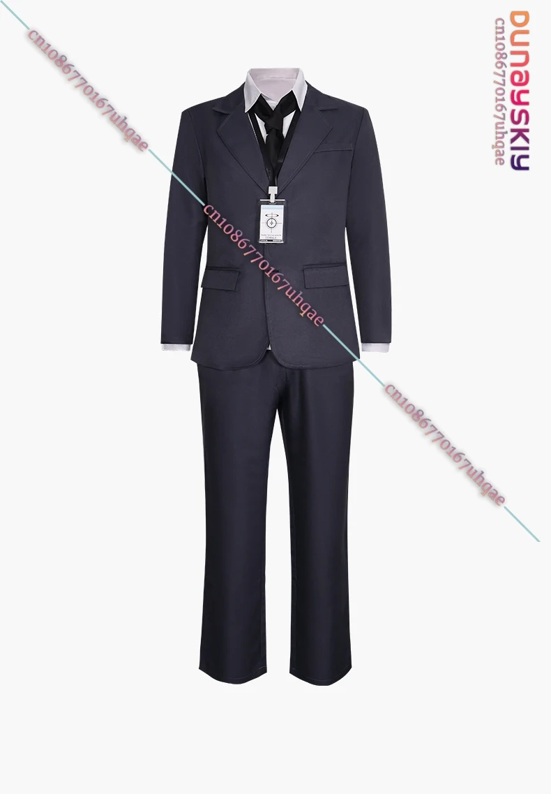 SAIKOU-Cosplay Blue Archive Sensei Grey Teacher Suit Unisex Outfit White Shirt Black Tie IDBadge Academic Style Anime Characte view 2