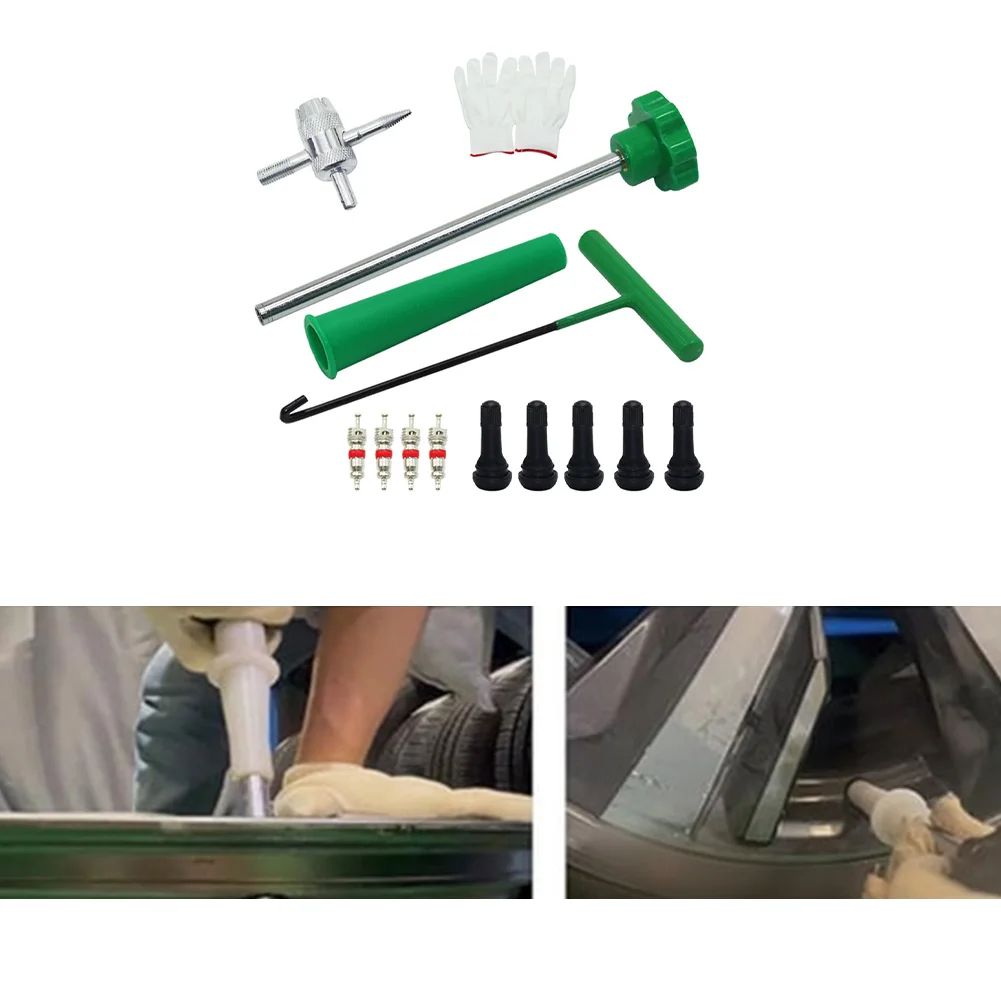 

13PCS Tire Valve Stem Core Quickly Replacement Tool Kit Leaky Valves TR413 Valve Stem Car Puller Wheel Tire Remover