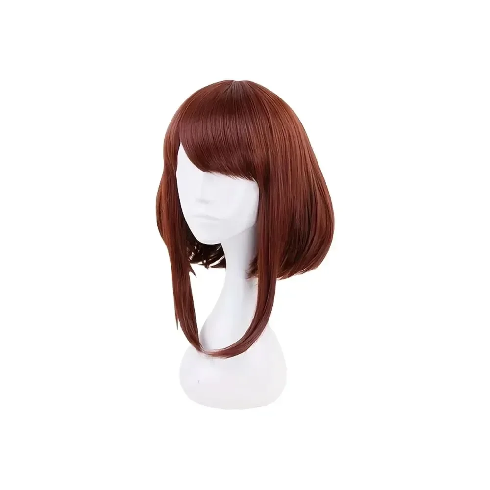 Uraraka Ochaco cheveux สังเคราะห์อะนิเมะกระเป๋าเงิน académique femmes marron คอสเพลย์ perruque fête carnaval