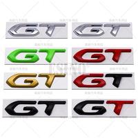 Car Styling GT 3D Metal Zinc Alloy Emblem Car Badge Body Fender Adhesive Emblem for Peugeot GT RCZ 308 508 3008 5008