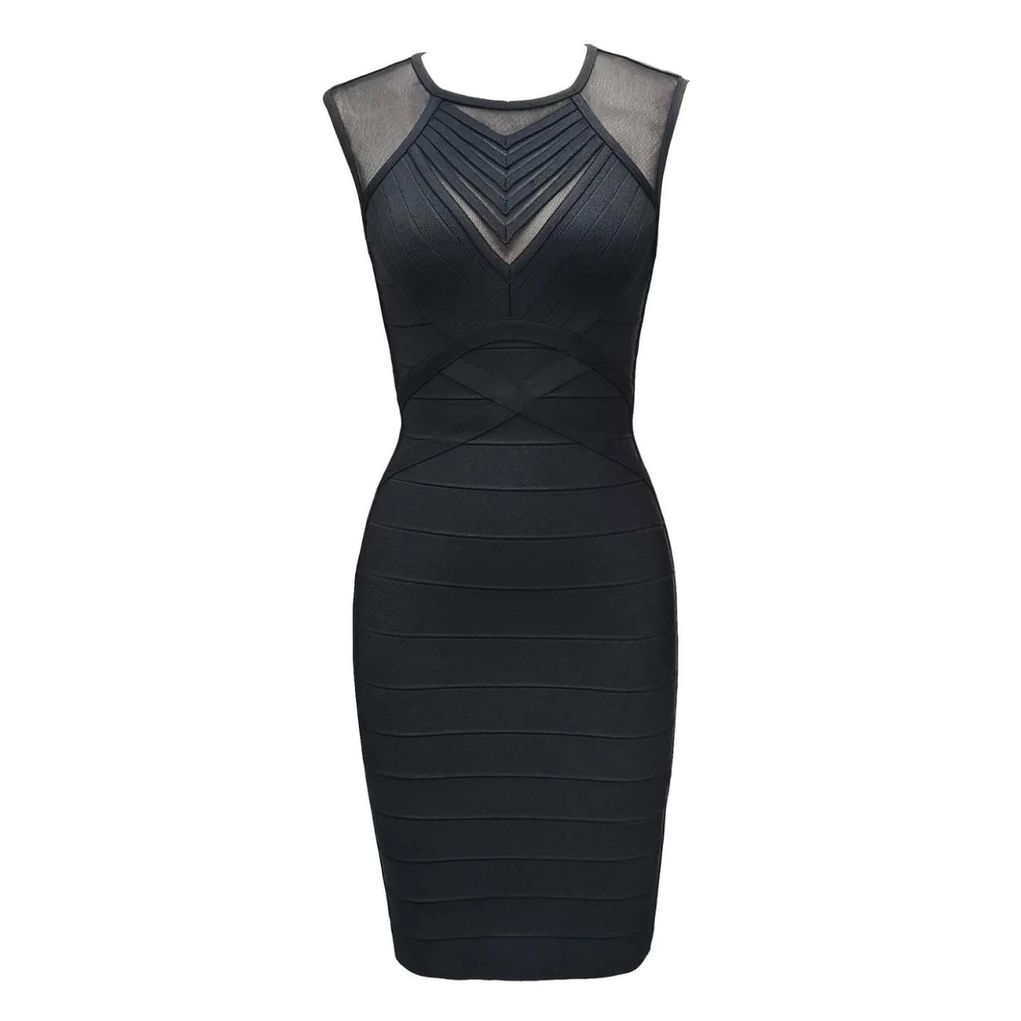 2025 Vrouwen Celebrity Sexy Mouwloze O Hals Mesh Patchwork Grijs Bodycon Jurken Jurk Elegante Avondfeest Club Vestido - afbeelding 2