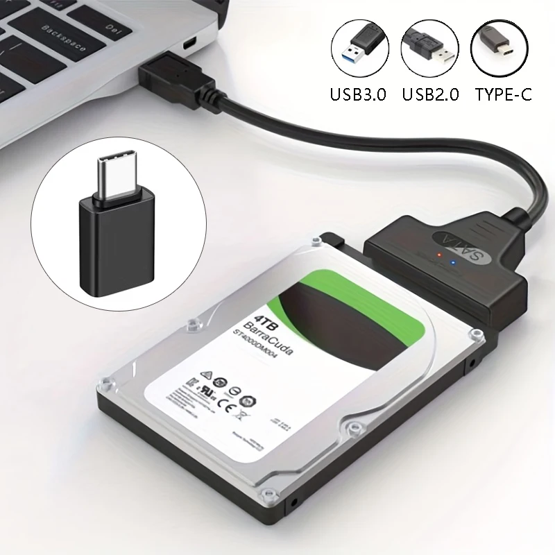 SATA-zu-USB-Kabel USB 3.0 2.0 zu SATA III Festplattenadapter Kompatibel mit 2,5 Zoll externen HDD SSD USB 3.0 zu SATA III Kabel