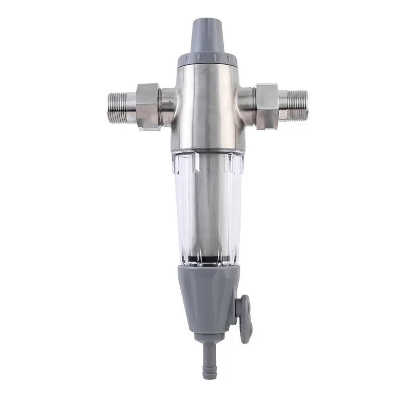 

Stainless steel pre-filter water purifier S-006-SS backwash manifold intercepts particulate impurities