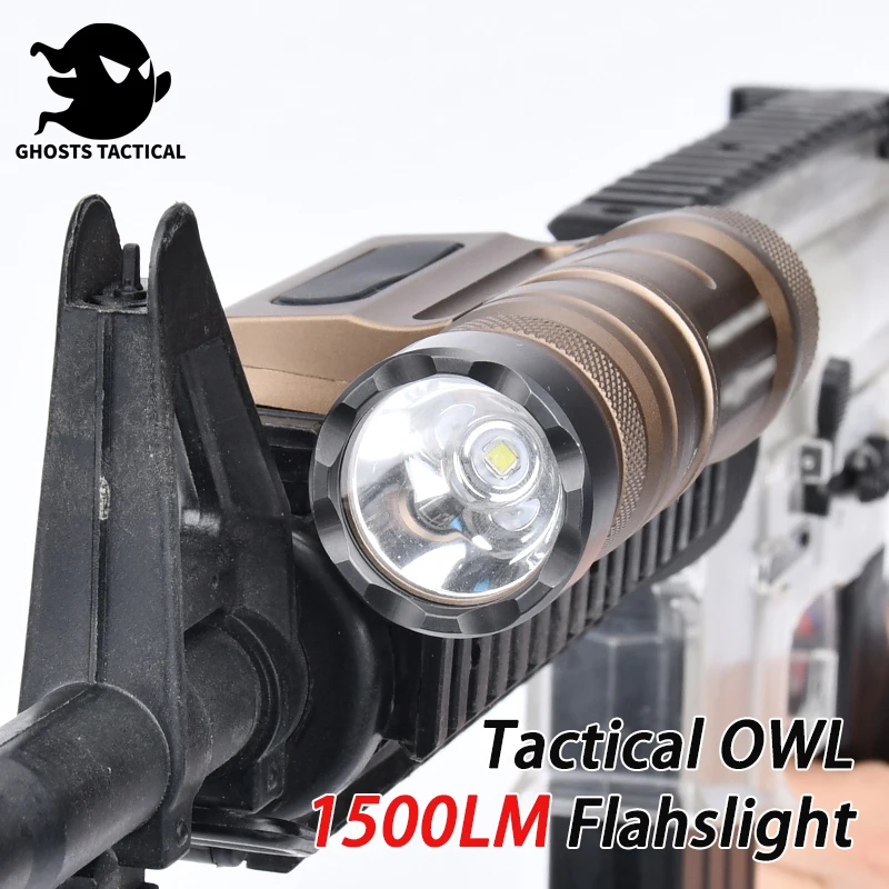 Tactical Flashlight 1500lumens Powerful Optimized Weapon Light Cloud OWL Tactical Flashlight for20mm Rail Hunting Gun Rifle ﻿