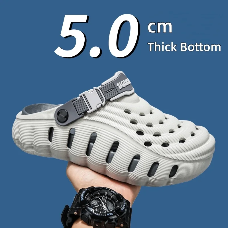 2026 New Summer Men Sandals Light EVA Men's Casual Shoes Hole Shoes Clogs Lovers Home Garden Outdoor Male Beach Flat Slippers
