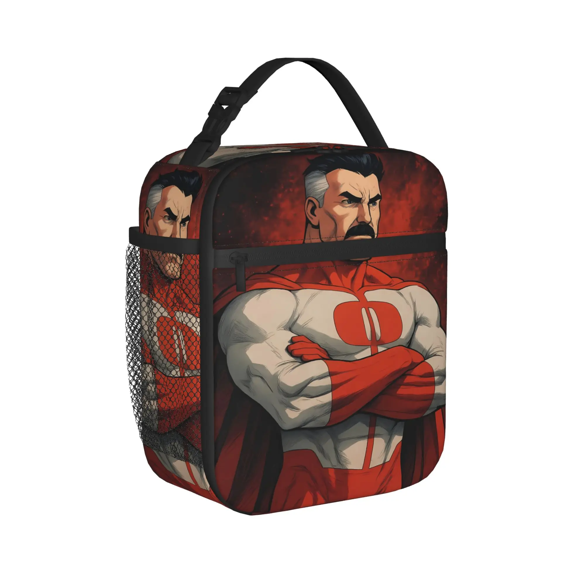 Invincible Omniman Lunch Bag  School Lunch Box For Child Cute Print Tote Food Bags Waterproof Convenient Cooler Bag