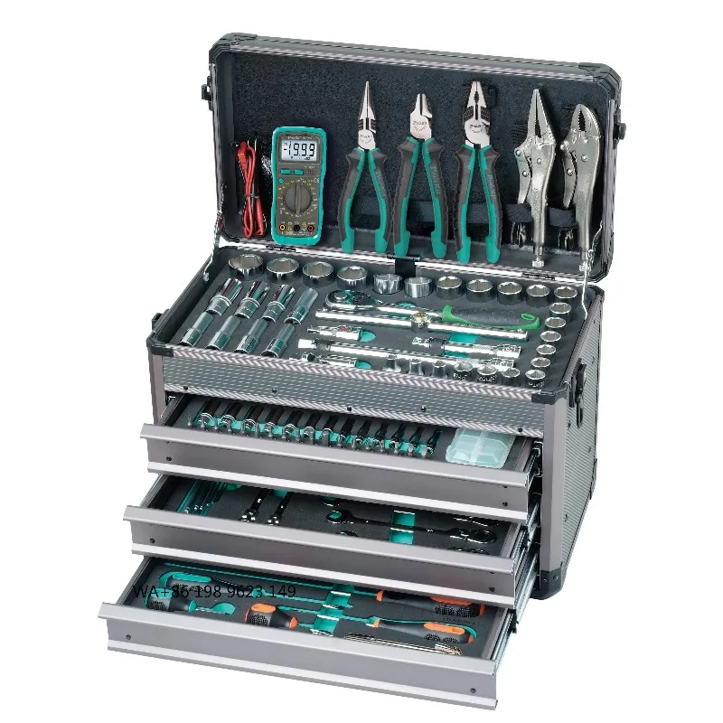 124Pcs Socket Tool Set 6.3mm-12.7mm Drive Ratchet Wrench Kit Professional Hand Tools For Car Auto Repair And Garage Workshop